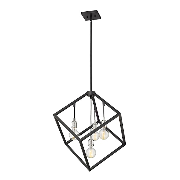 Z-Lite Vertical 4 Light Pendant, Matte Black 478P24-MB-BN - main